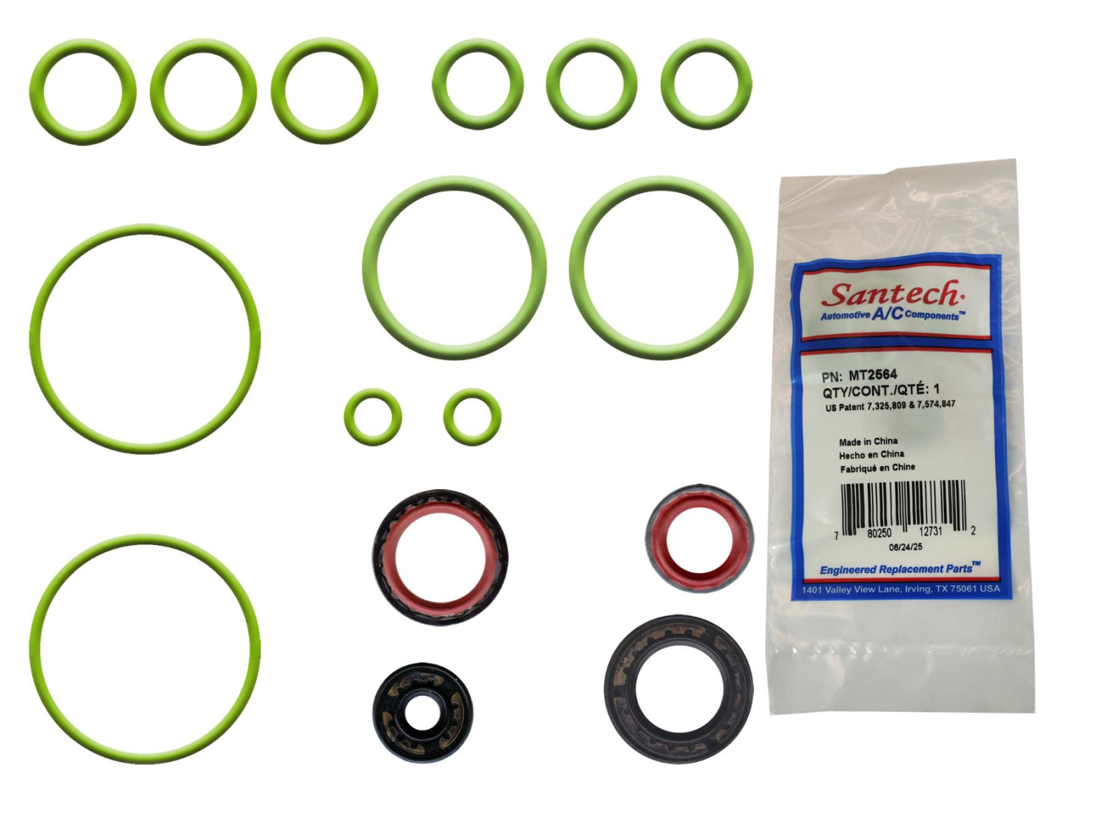 Набор уплотнительных колец HNBR для системы кондиционирования автомобилей Honda Pilot, Oddysey, Ridgeline 3.5; Acura MDX; 16 штук