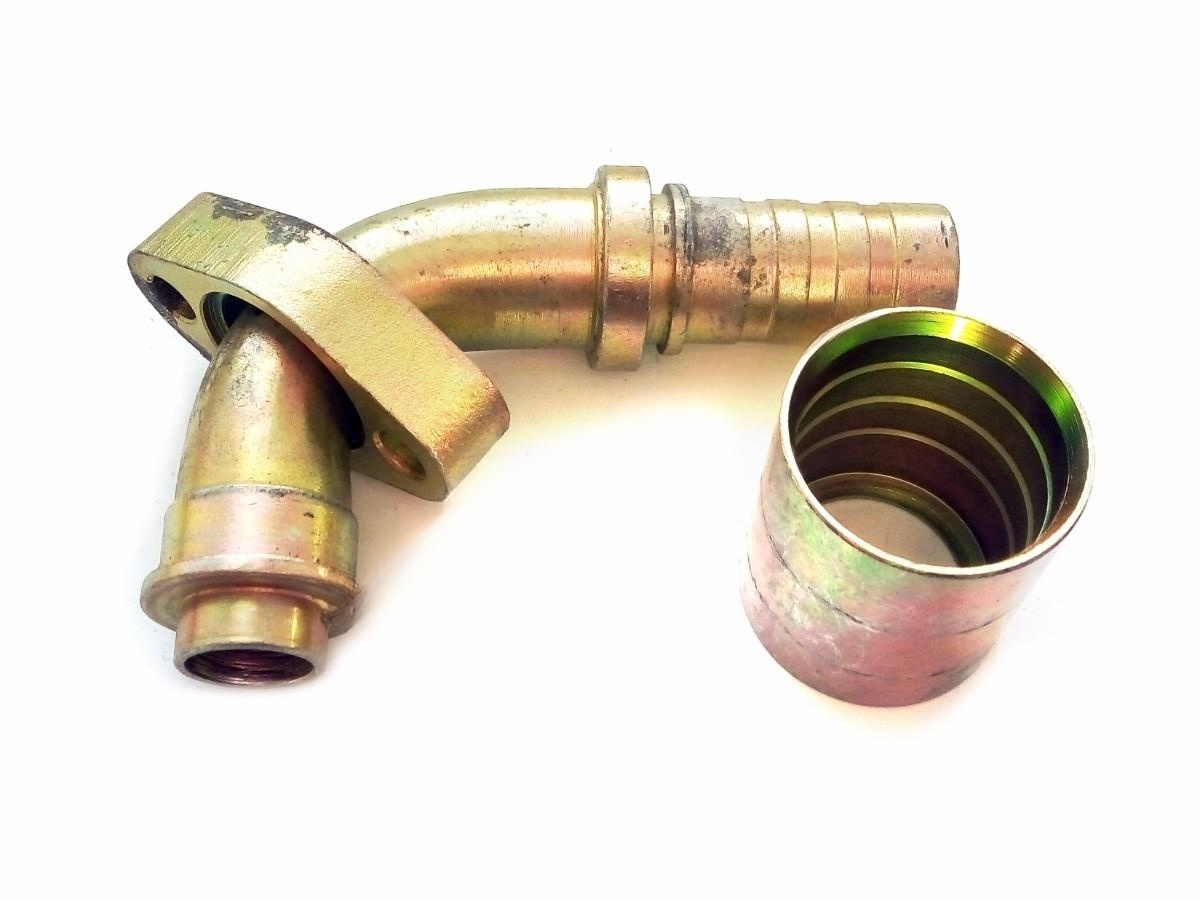 Фитинг под пресс на шланг 22мм, 90 градусов, гильза 39мм, O-ring