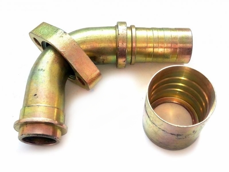 Фитинг под пресс на шланг 29мм, 90 градусов, гильза 47мм, флянец 23мм, O-ring