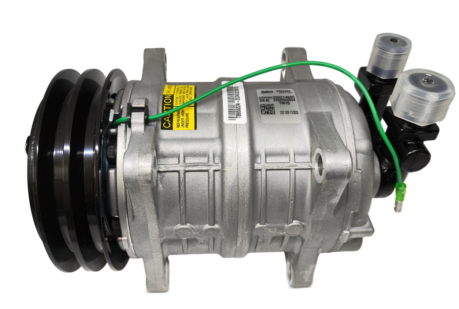Компрессор кондиционера Valeo TM15 No Oil 24V, A2 для фреона R404A, R452A