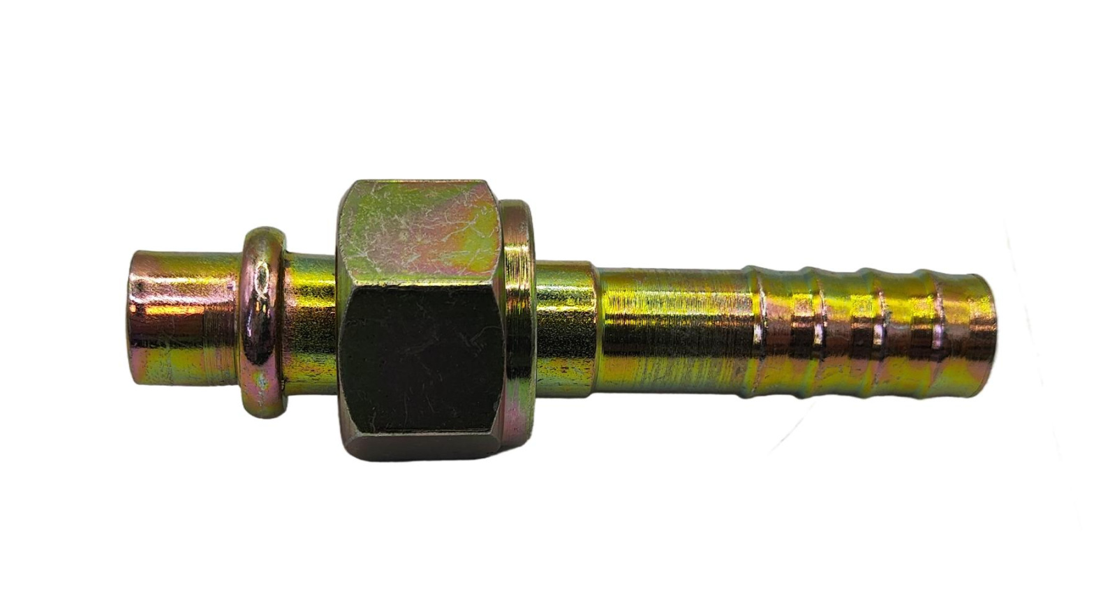 Фитинг O-Ring 10мм, G8, 180 градусов, с гайкой, стальной