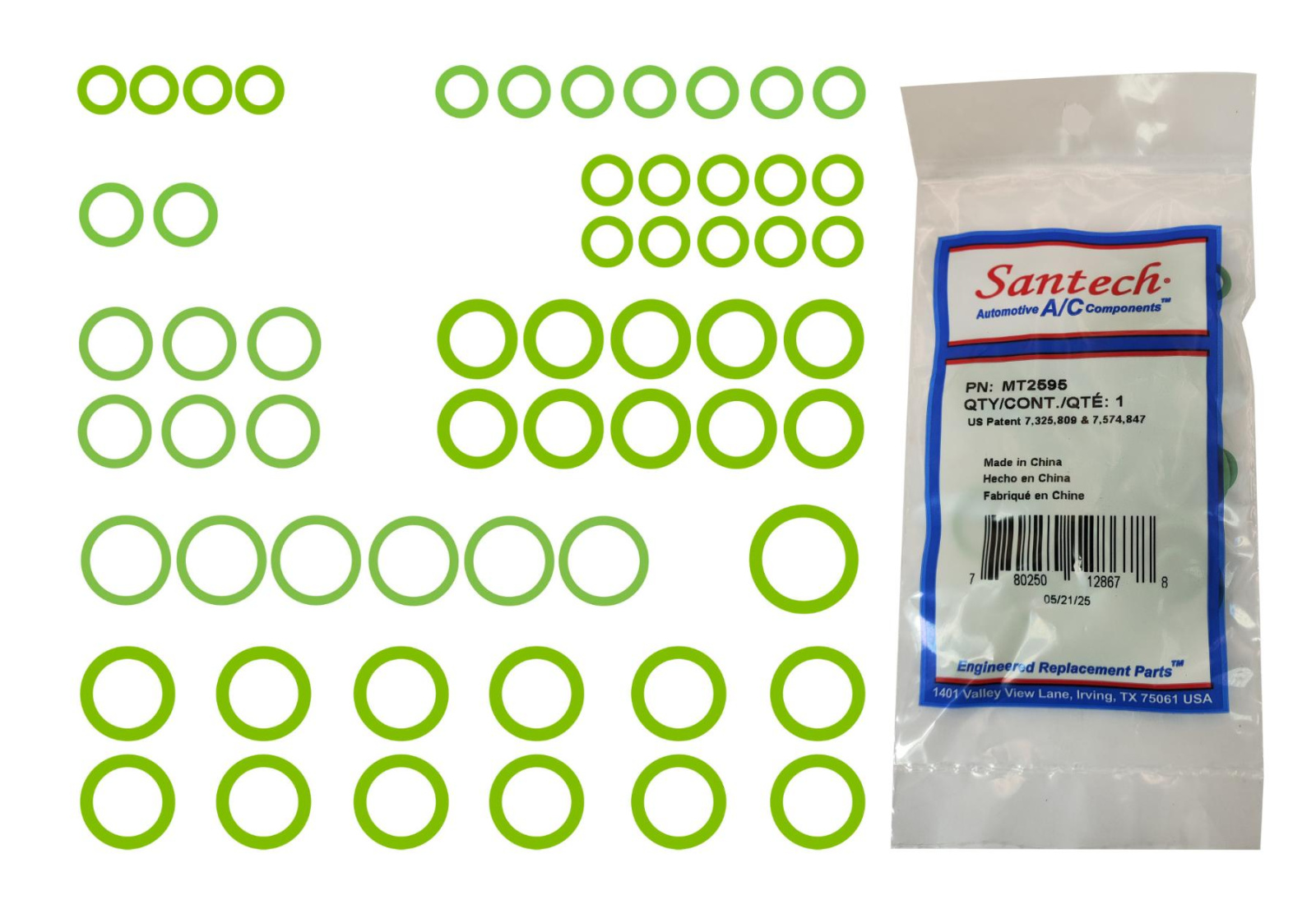 Набор уплотнительных колец HNBR для автомобилей Mazda 2, 3, 5, 6, CX2, CX5, CX9, MX-5; 58 штук