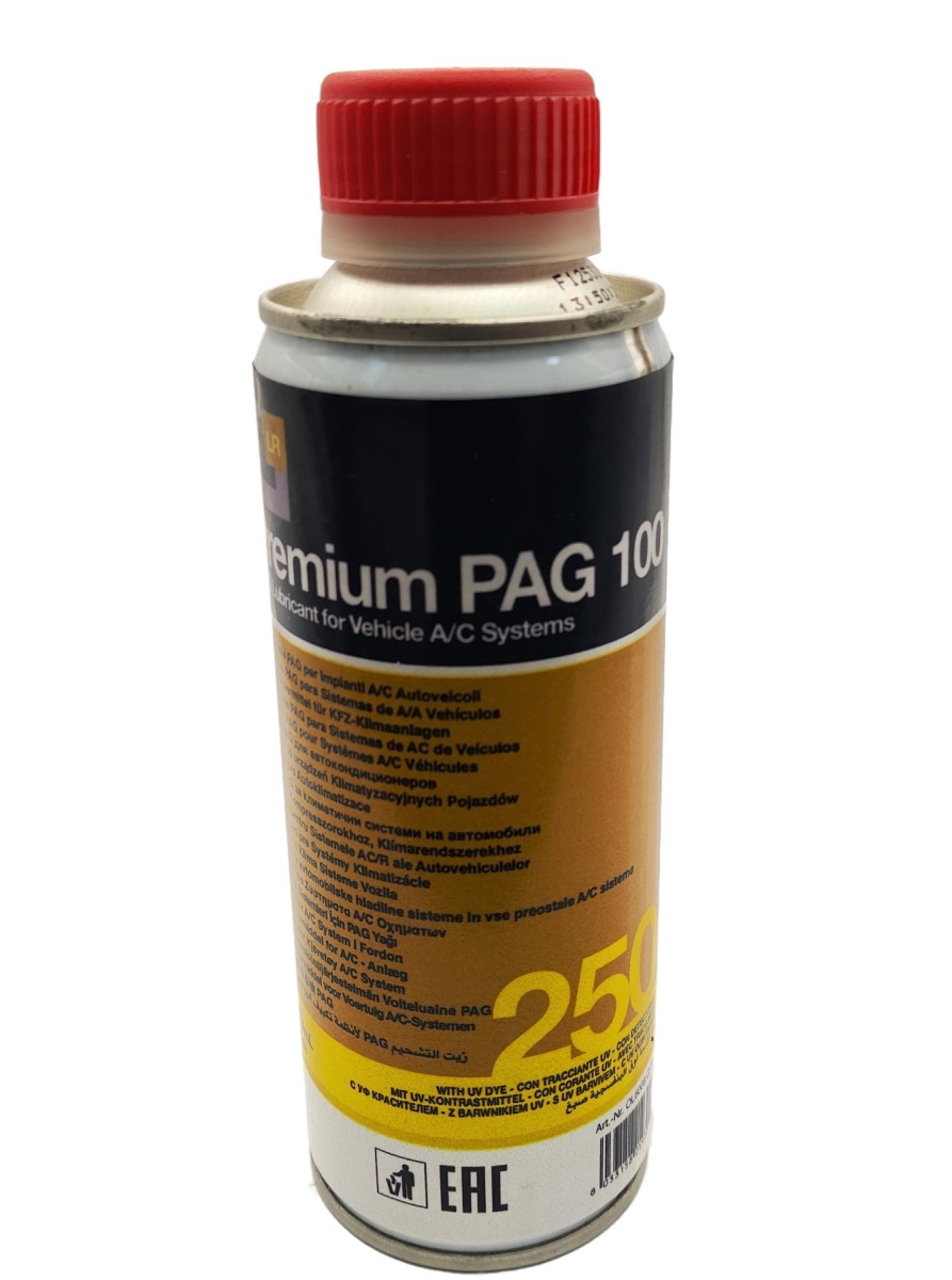 Масло компрессора кондиционера Errecom Premium PAG 100 250мл с ультрафиолетом, аналог ND-Oil 9, SP-15, SP-20, YN-24, G05-215-4A2