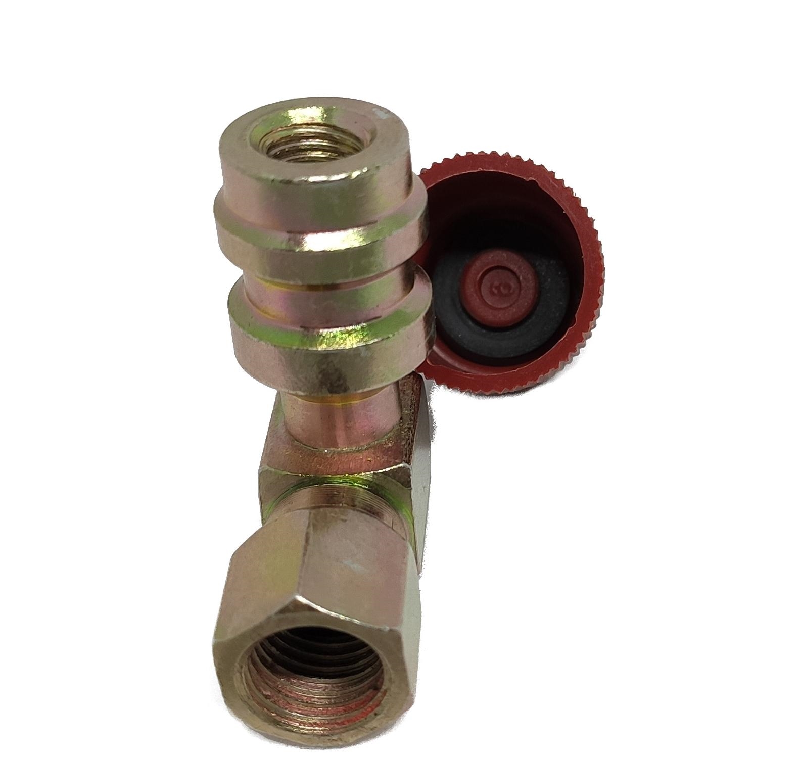 Заправочный угловой штуцер H, с внутренней резьбой 7/16-20 UNF (1/4")