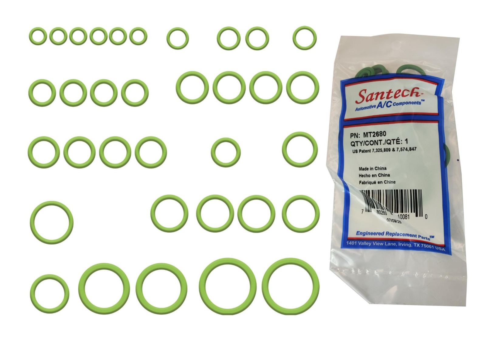 Набор уплотнительных колец HNBR для системы кондиционирования автомобилей Hyundai, Kia; 34 штуки