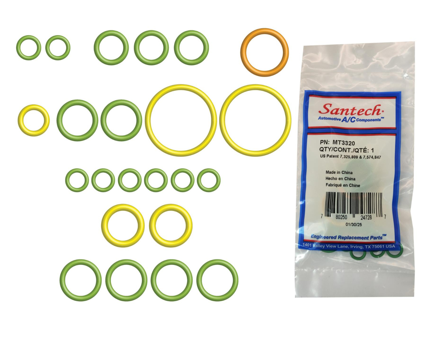 Набор уплотнительных колец HNBR для автомобилей Land Rover Range Rover Evoque 2.0 (2012-2017), Range Rover 3.0, 5.0; 23 штуки