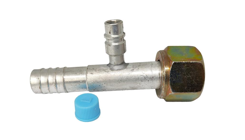 Фитинг O-Ring 16мм, G12, 180 градусов, с гайкой и заправочным портом