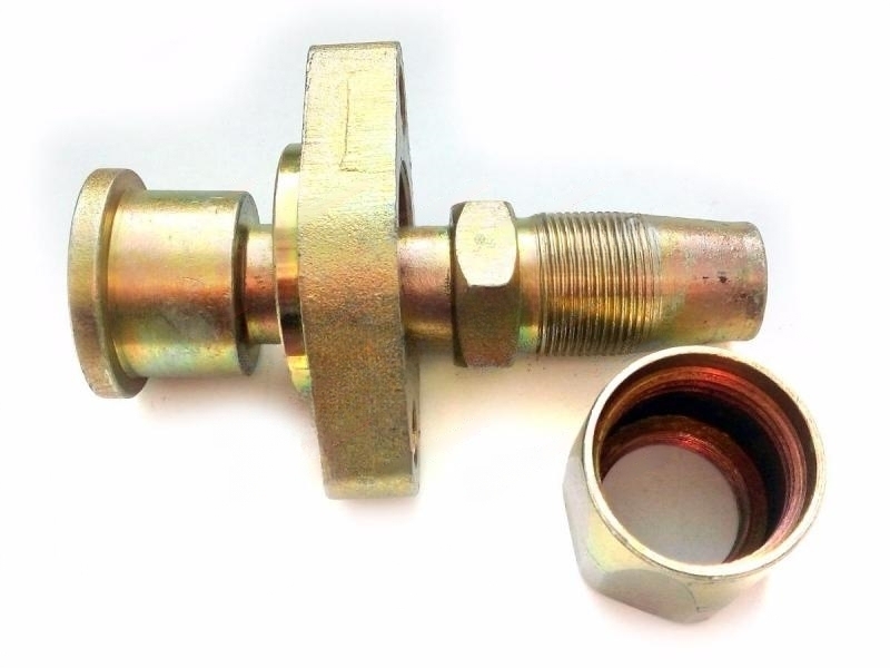 Фитинг с резьбой на шланг 22мм, 180 градусов, гайка на 36мм