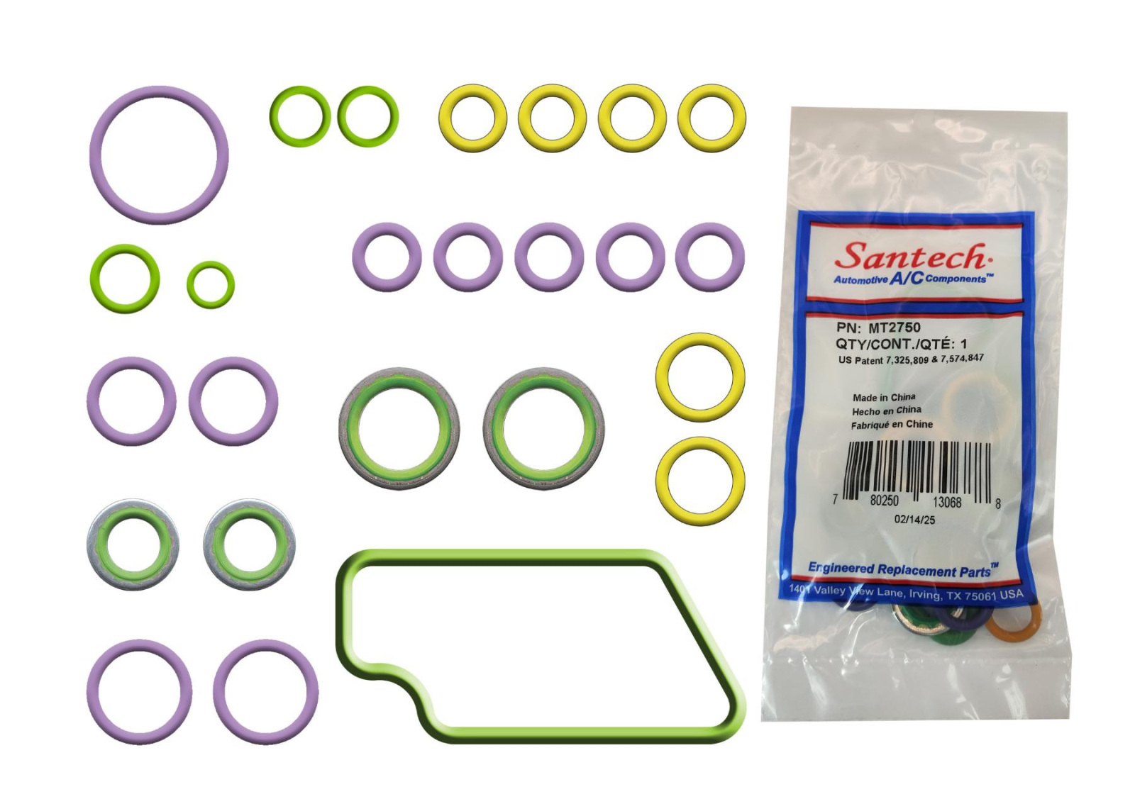 Набор уплотнительных колец HNBR для системы кондиционирования Mercedes Benz W176 , W245, W246, CLA X117, X117, GLA X156; 25 штук