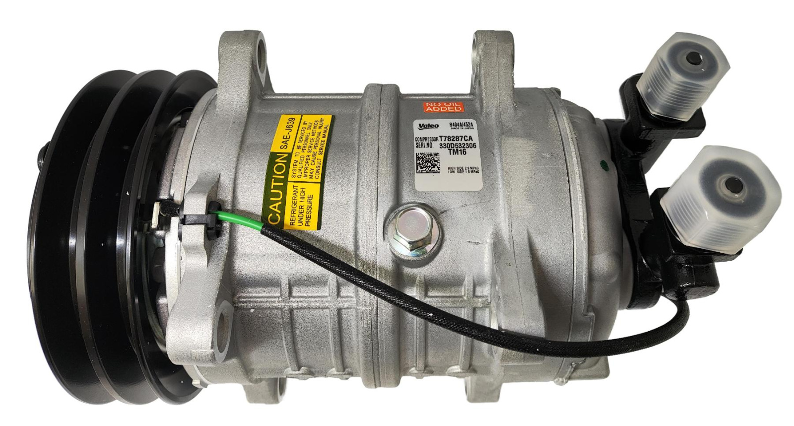 Компрессор кондиционера Valeo TM16 No Oil 24V, A2 для фреона R404A, R452A