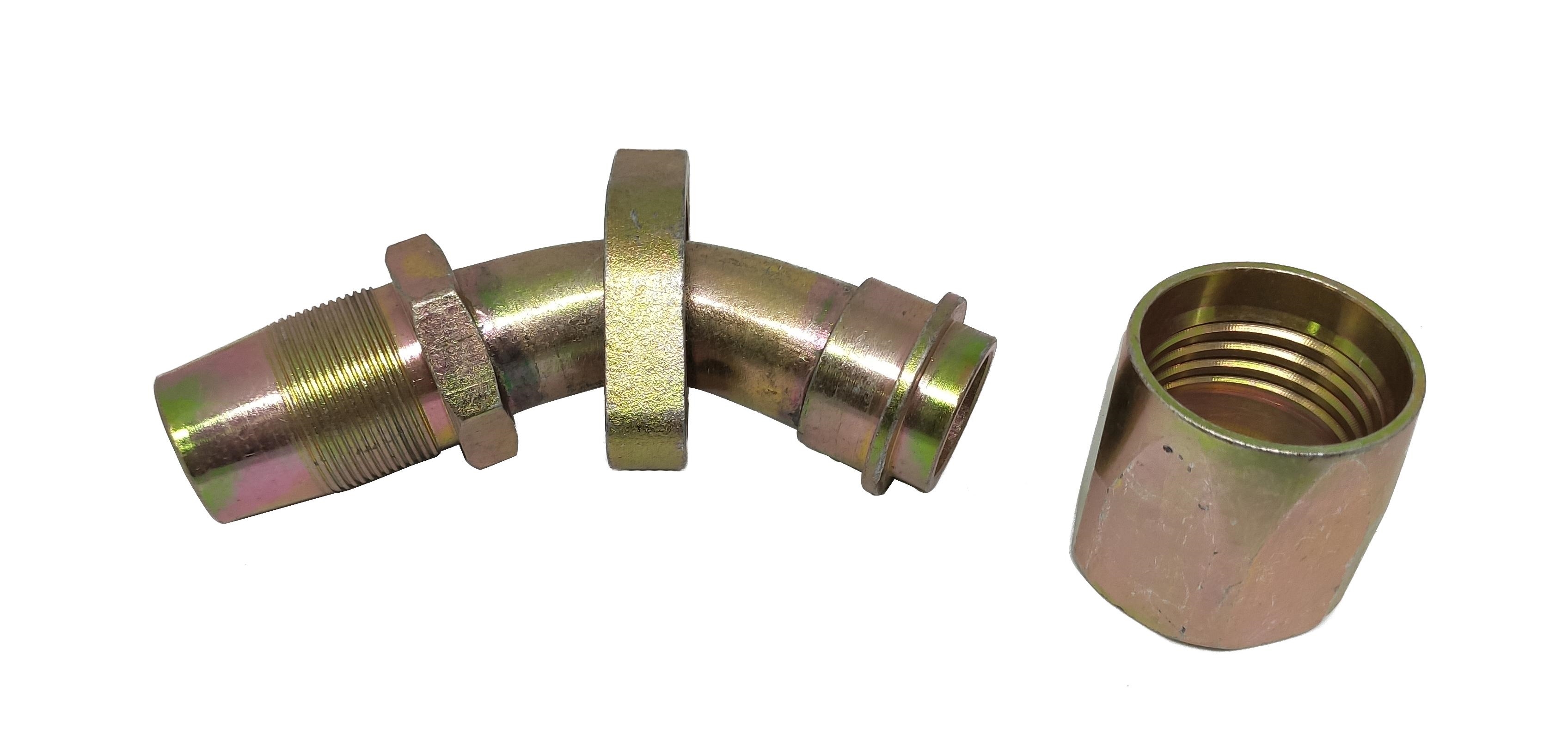 Фитинг с резьбой на шланг 29мм, 45 градусов, гайка 46мм, O-ring