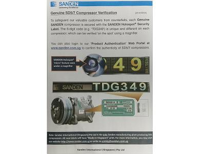 Компрессор кондиционера SANDEN 7H15 S8126, 24V; фотография №3